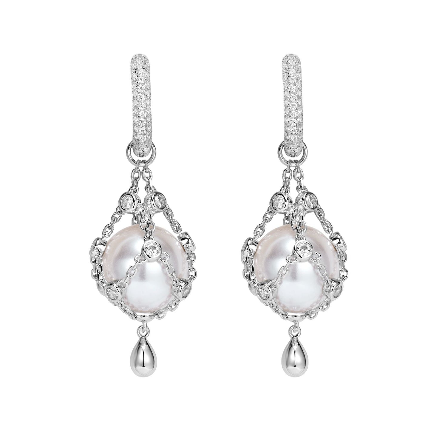 Magic pearl silver earrings