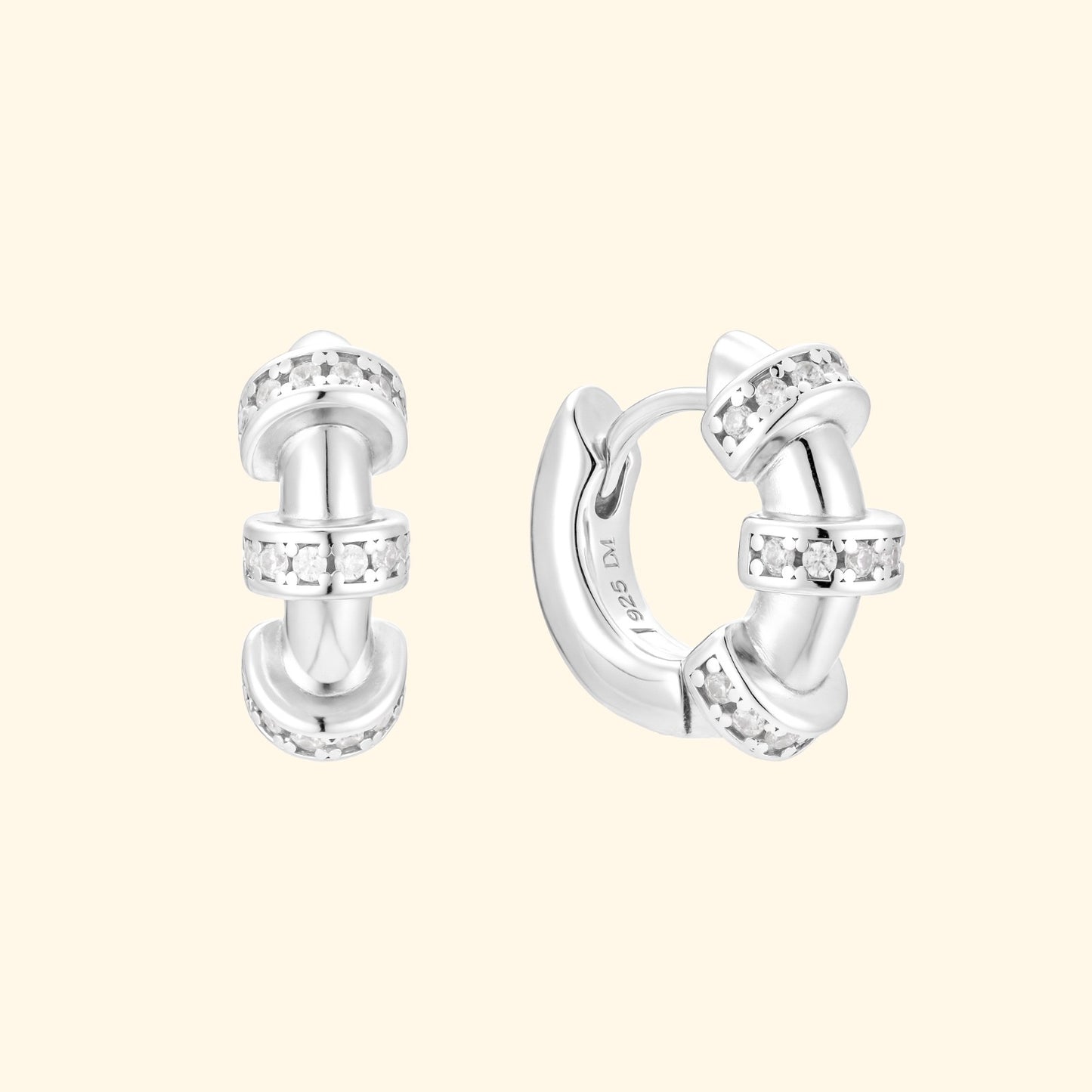 DA hoops earrings silver