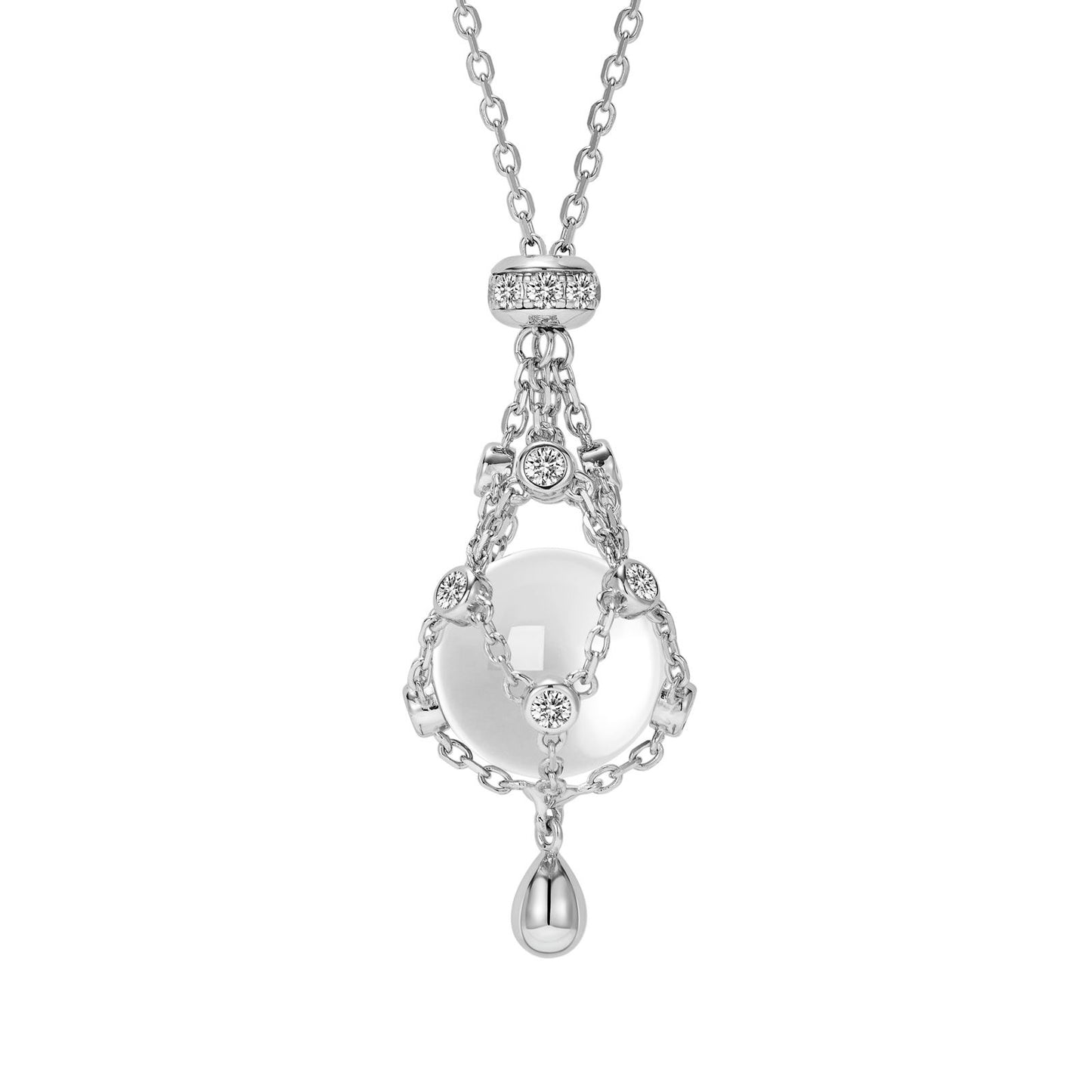 Pearls silver necklace