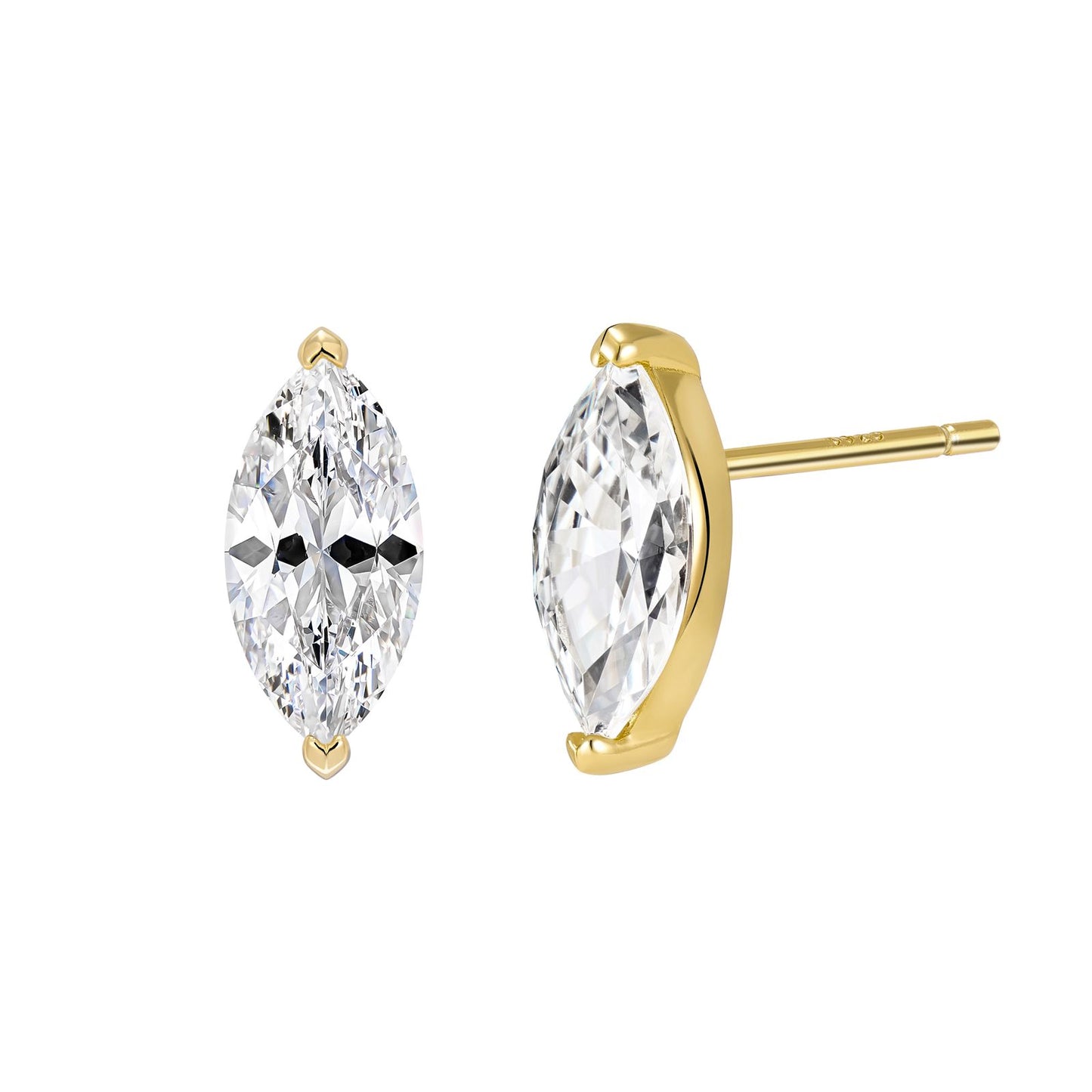 Marquis gold earrings