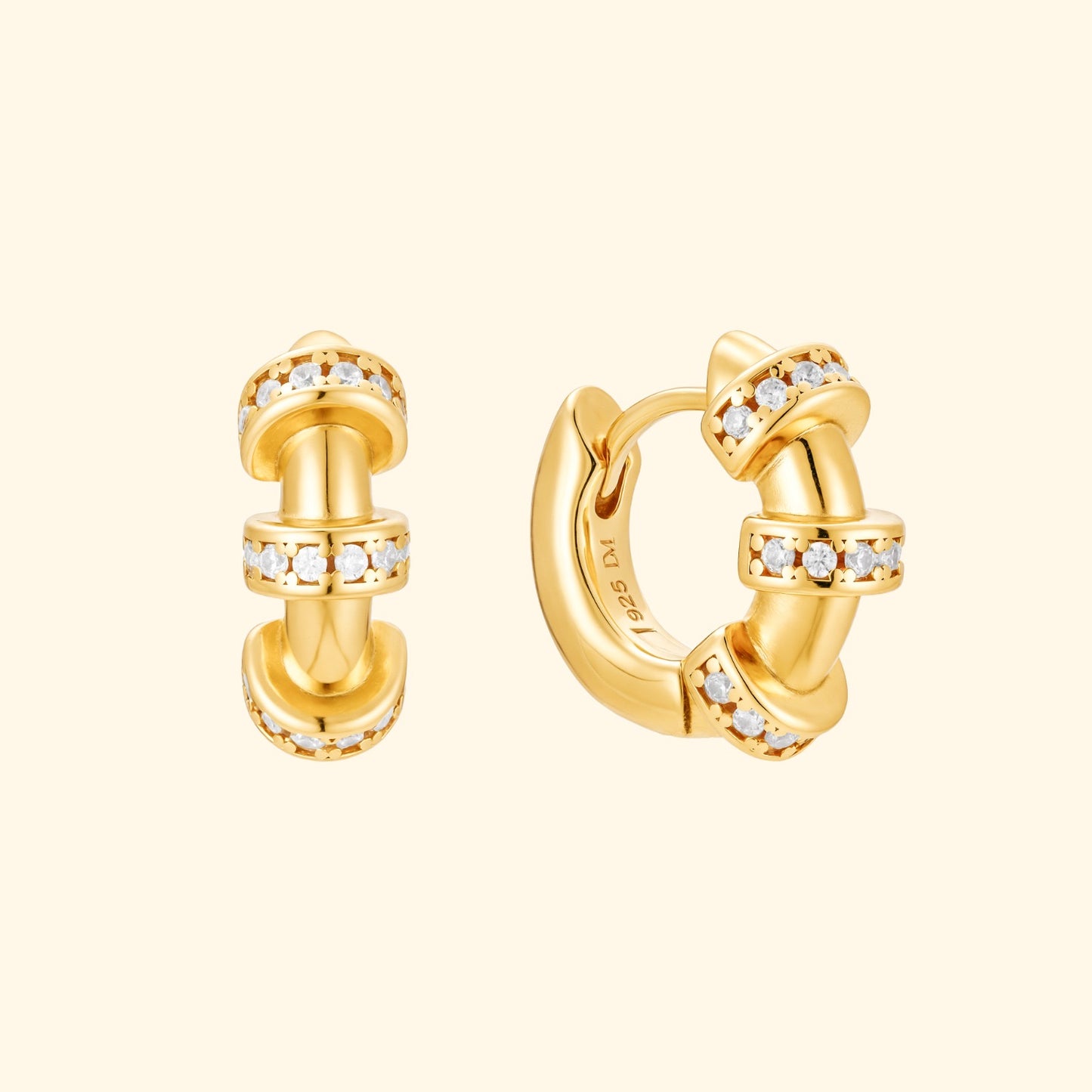 DA hoops earrings gold