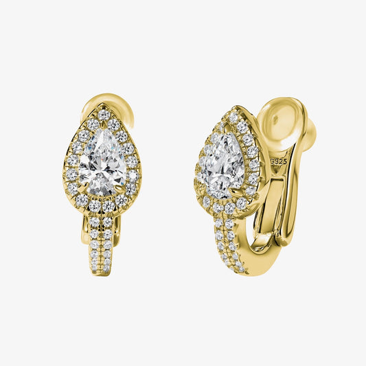 Clip gold earrings