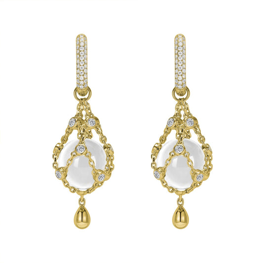 Magic pearls gold earrings