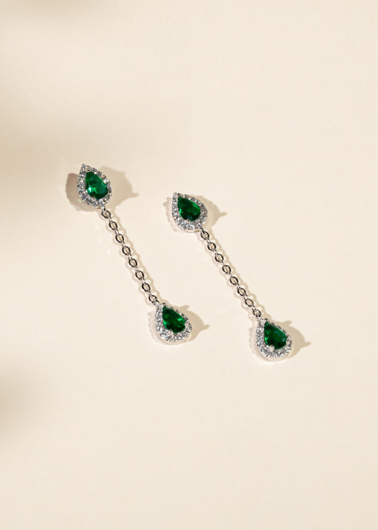Emerald S pear earrings