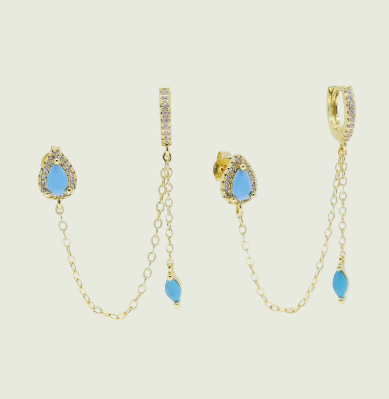 Turquoise chain earrings
