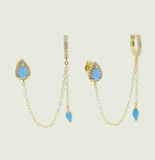 Turquoise chain earrings