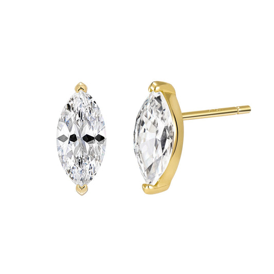 Marquis gold earrings