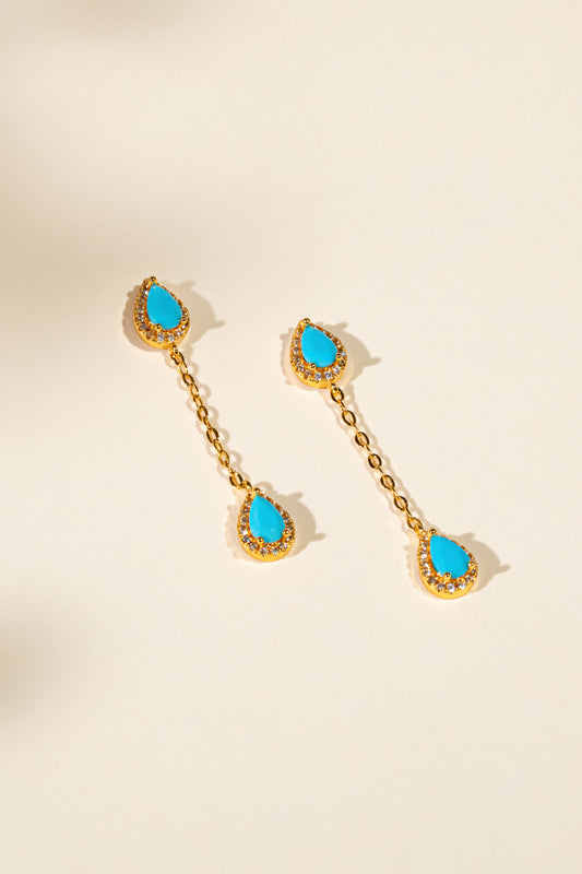 Turquoise pear earrings
