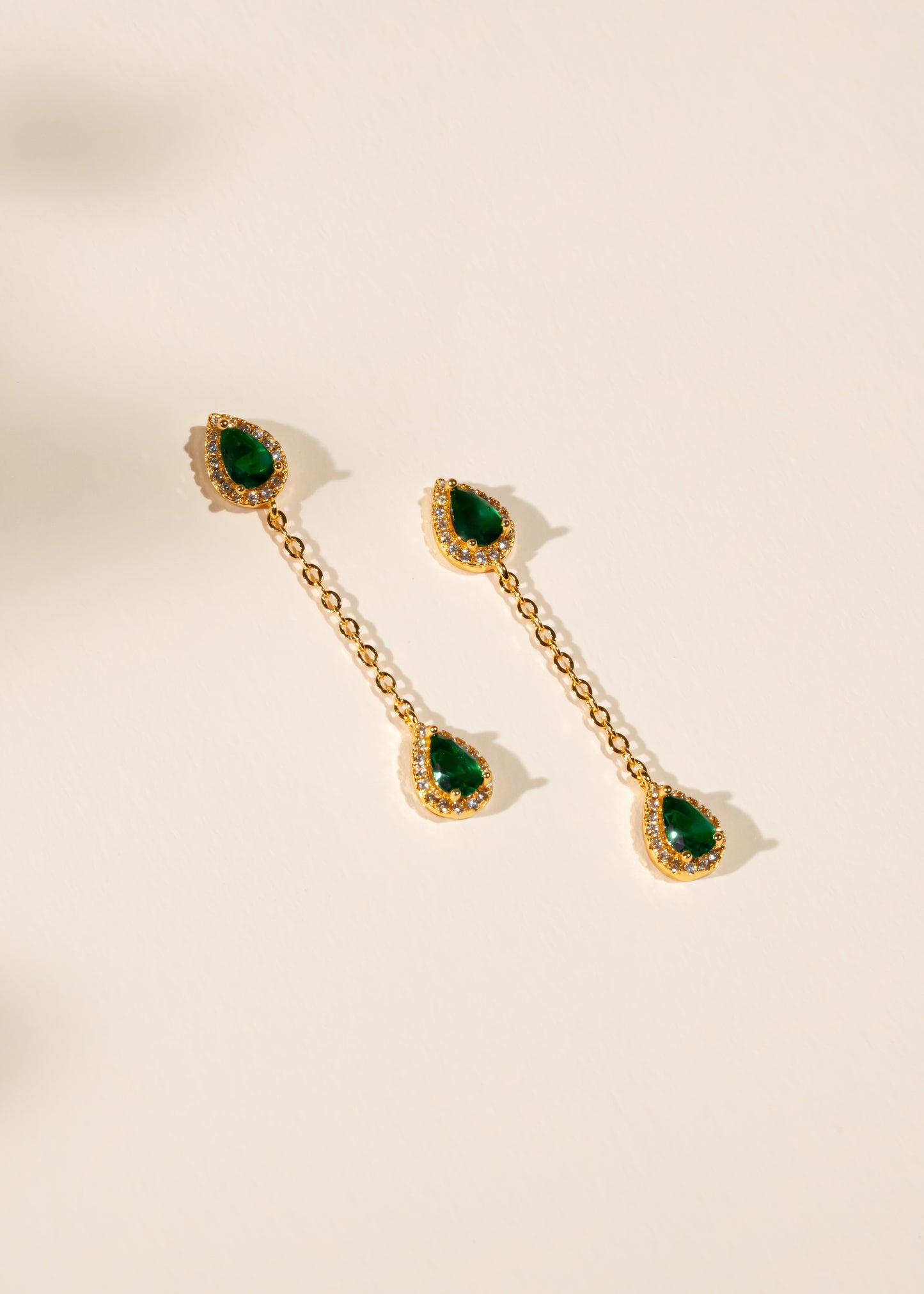 Emerald G pear earrings
